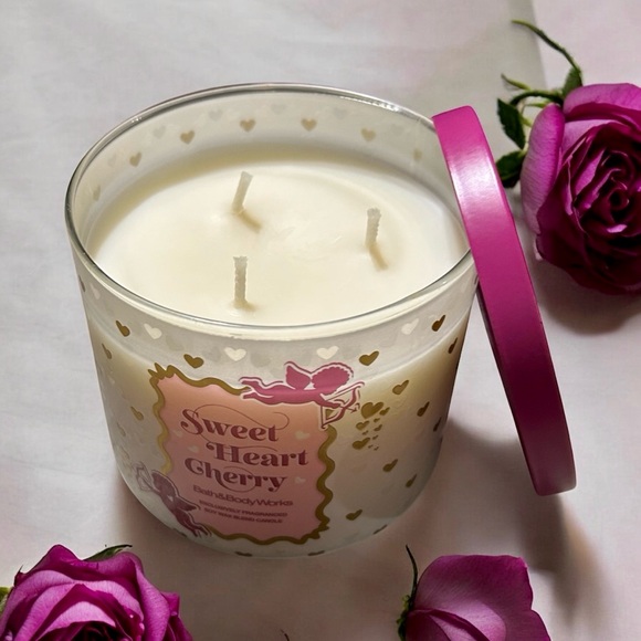 BATH AND BODY WORKS SWEET HEART CHERRY BODY CARE AND CANDLE BUNDLE - Picture 4 of 5
